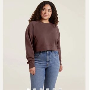 nuuds cropped crewneck sweatshirt - coffee